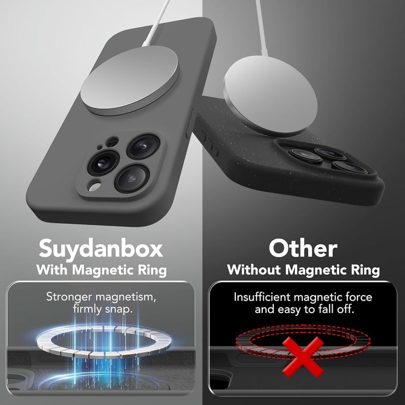 SUYDANBOX Magnetic Case for iPhone 13 Pro 6.1" Compatible with MagSafe Full Camera Protection, Screen Protector, Silicone Shockproof Protective Phone Case for iPhone 13 Pro - Image 5