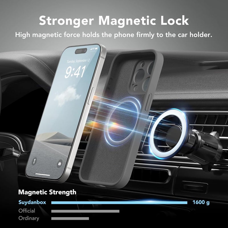 SUYDANBOX Magnetic Case for iPhone 13 Pro 6.1" Compatible with MagSafe Full Camera Protection, Screen Protector, Silicone Shockproof Protective Phone Case for iPhone 13 Pro - Image 3