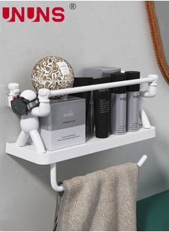 UNUNS Wall Mounted Floating Shelves,Humanoid Hanging Shelves With Towel Rack,Wall Mounts Storage Rack  - Image 1