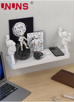 UNUNS Wall Mounted Floating Shelves,Humanoid Hanging Shelves With Towel Rack,Wall Mounts Storage Rack  - Image 2