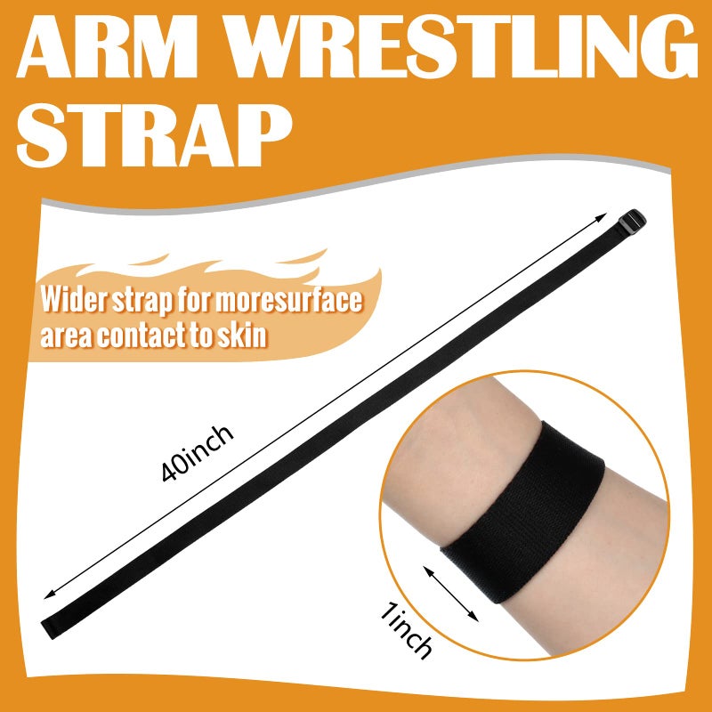 XunYee 2 Pcs Arm Wrestling Competition Match Strap Non Slip Arm Wrestling Strap 40 Inch Long Exercise Armwrestling Training Equipment with Buckle, 1 Inch Width - Image 3