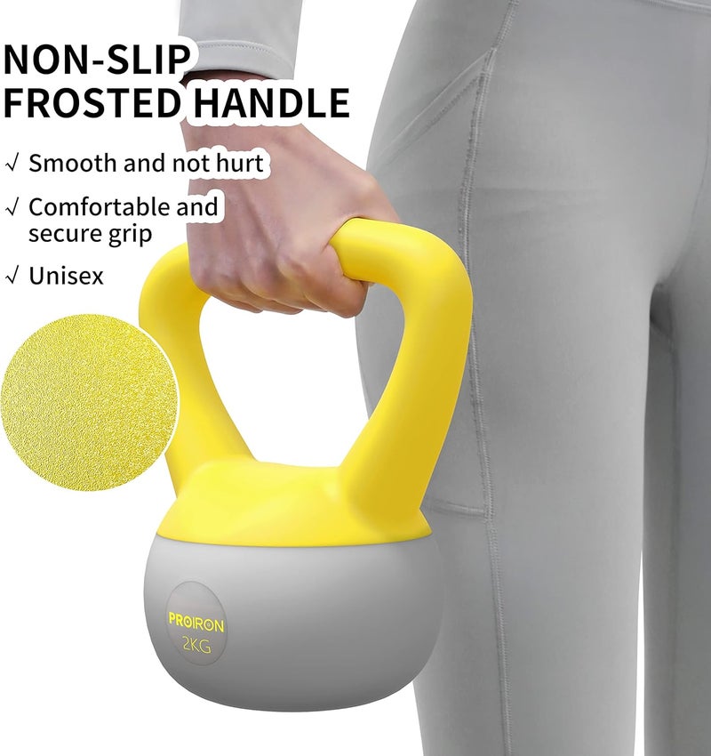 PROIRON Kettlebell PVC Soft Kettlebell Weights, Strength Training Kettlebells for Weightlifting, Conditioning, Strength & Core Training - 4KG - Image 4