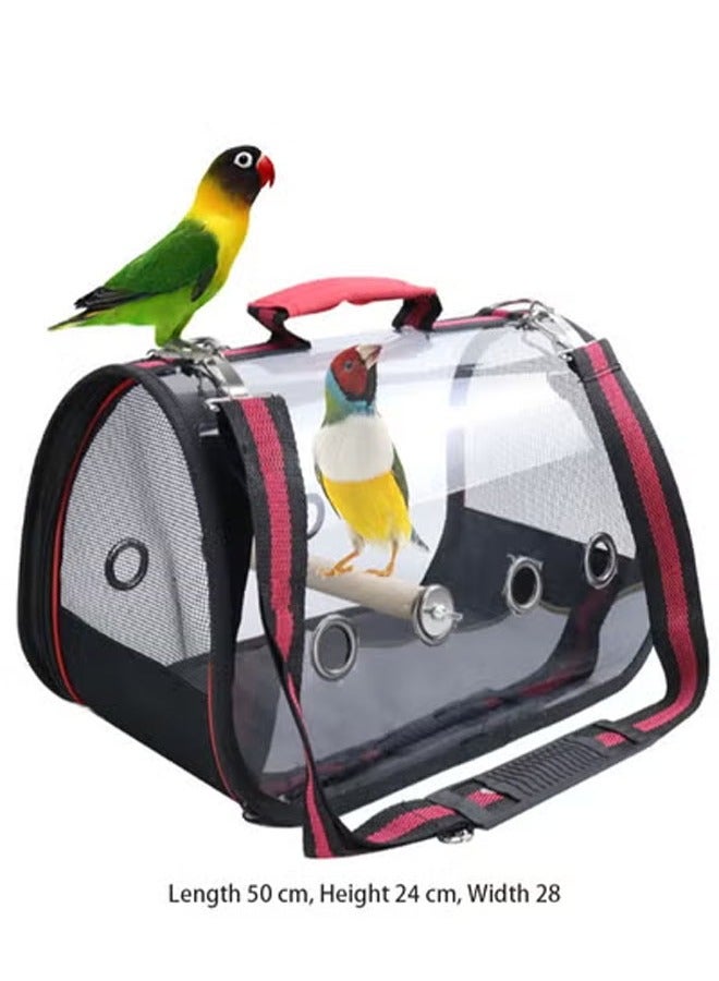 كيكي حقيبة سفر للطيور الأليفة مع حامل محمول شفاف - Image 1