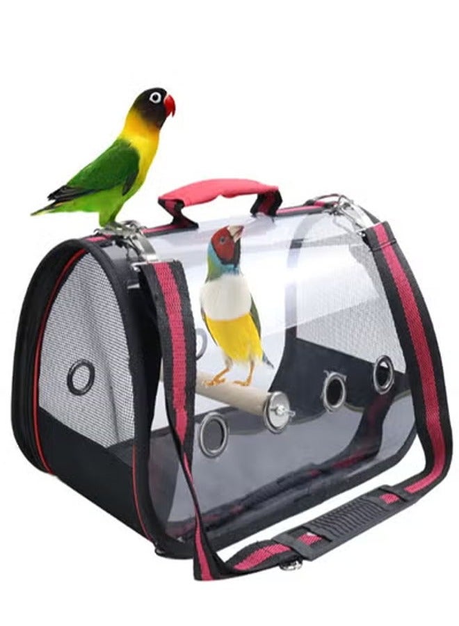 كيكي حقيبة سفر للطيور الأليفة مع حامل محمول شفاف - Image 3