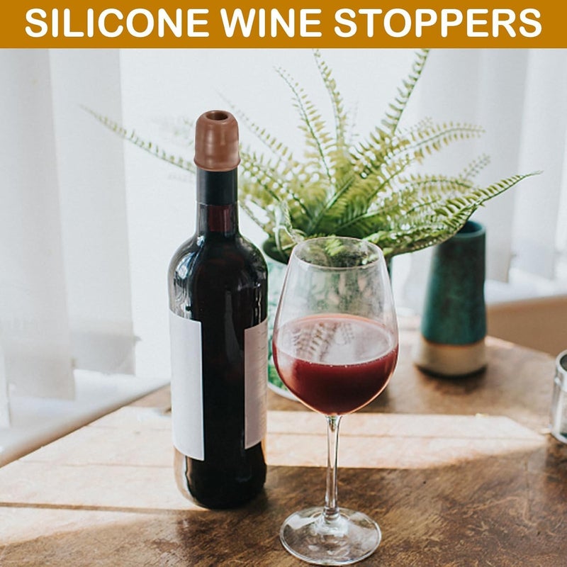 HZYH 8Pcs Silicone Wine Stopper For Wine Bottles, Reusable Sparkling Wine Bottle Stopper, Silicone Wine Seal Stopper, Wine Bottle Cover Caps To Keep Wine Fresh, Beer Champagne Stopper Home Use(4 Colors) - Image 5