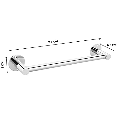 GARBNOIRE Stainless Steel Wall Mounted Towel Bar | Towel Rod | Towel Holder | Hand Towel Rail for Bathroom | Bathroom Accessories (12 Inch) (Pack of 2) - Image 4
