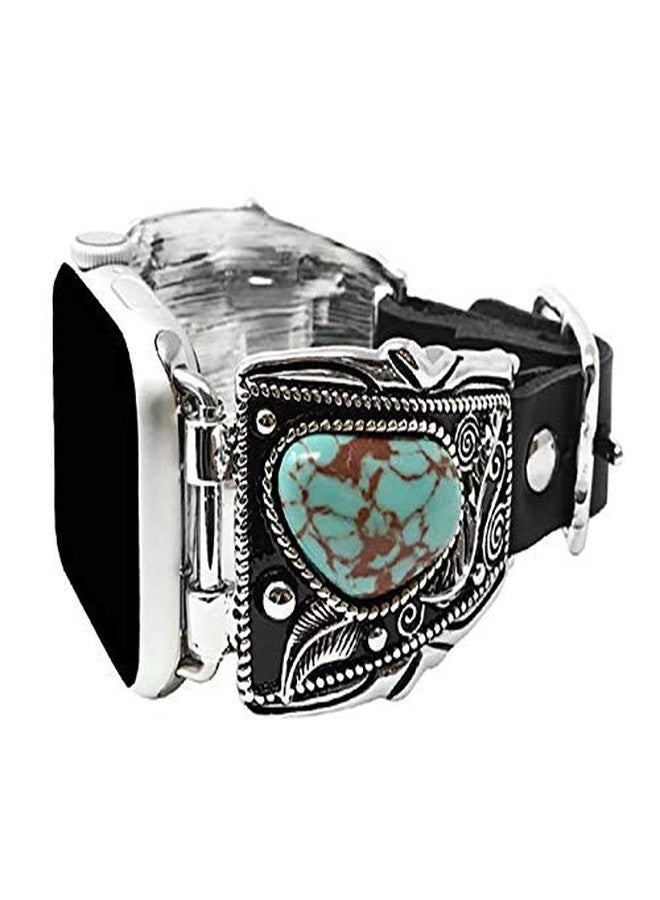 Emulily Western Concho Compatible with 38/40 mm Apple Watch Leather Band (Turquoise) - Image 3