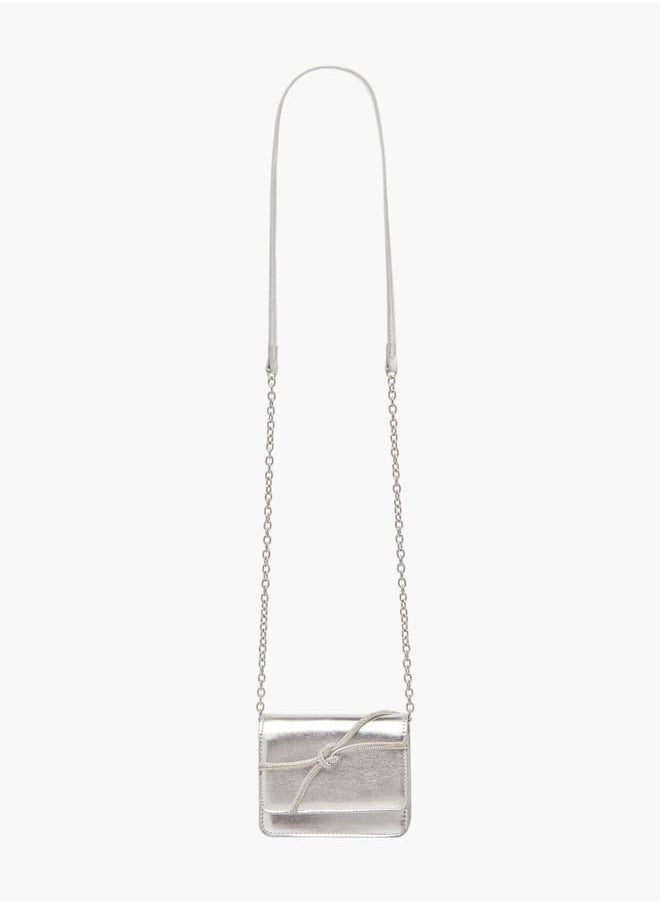 Flora Bella By Shoexpress Girls Embellished Crossbody Bag With Button Closure And Chain Strap  - Image 1
