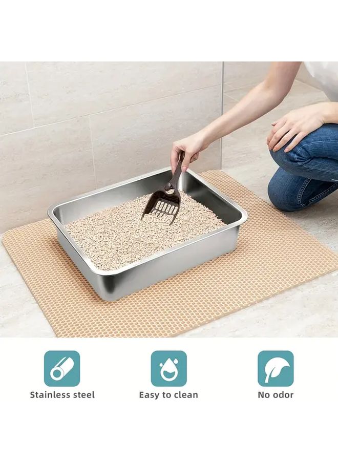 Stainless Steel Small Cat Litter Box 4 Inch Height Rust Resistant - Image 5