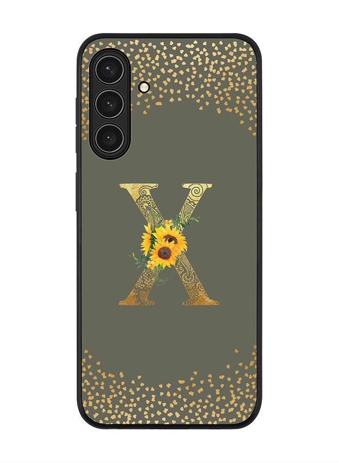 Stylizedd For Samsung Galaxy A17 / A17 4G Case,Slim fit Camera Protection, Shockproof Thin Phone cover  - Custom Floral Monogram - X  (Olive Green )