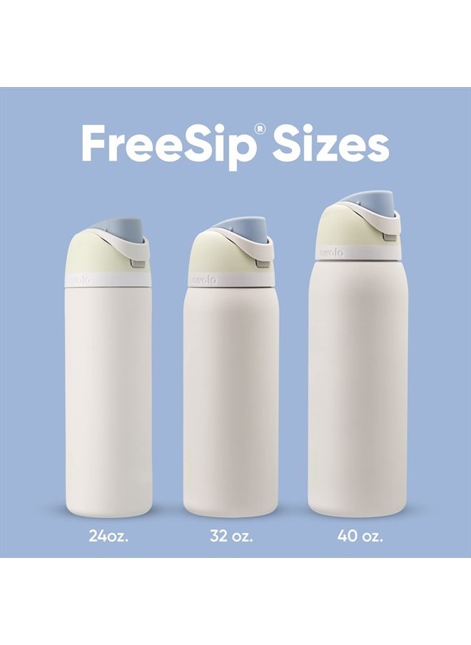 Owala - FreeSip Insulated Stainless Steel Water Bottle with Straw for Sports, Travel, and School BPA-Free Sports Water Bottle, 24 oz, Iced Breeze - Image 1