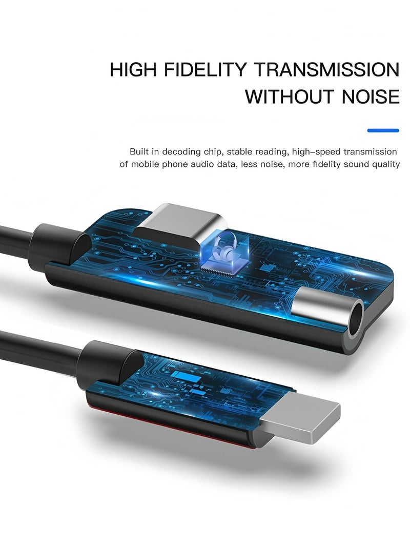 Flyview Lightning to 3.5mm Jack Dongle Splitter(2in1) for Apple MFI Certified for iPhone Aux Adapter Headphone Audio Cable Charger Cord for 7 8 Plus X Xr 14 13 12 11 Pro Max for iPad Charging Music Earphone - Image 3