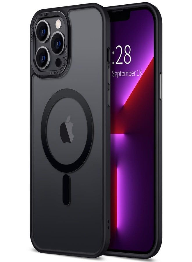 Hython Case for iPhone 13 Pro Case Magnetic Translucent Matte Phone Cases 6.1" [Compatible with MagSafe] Thin Slim Fit Shockproof Bumper Hard Protective Cover for Women Men Girls, Frosted Black - Image 1