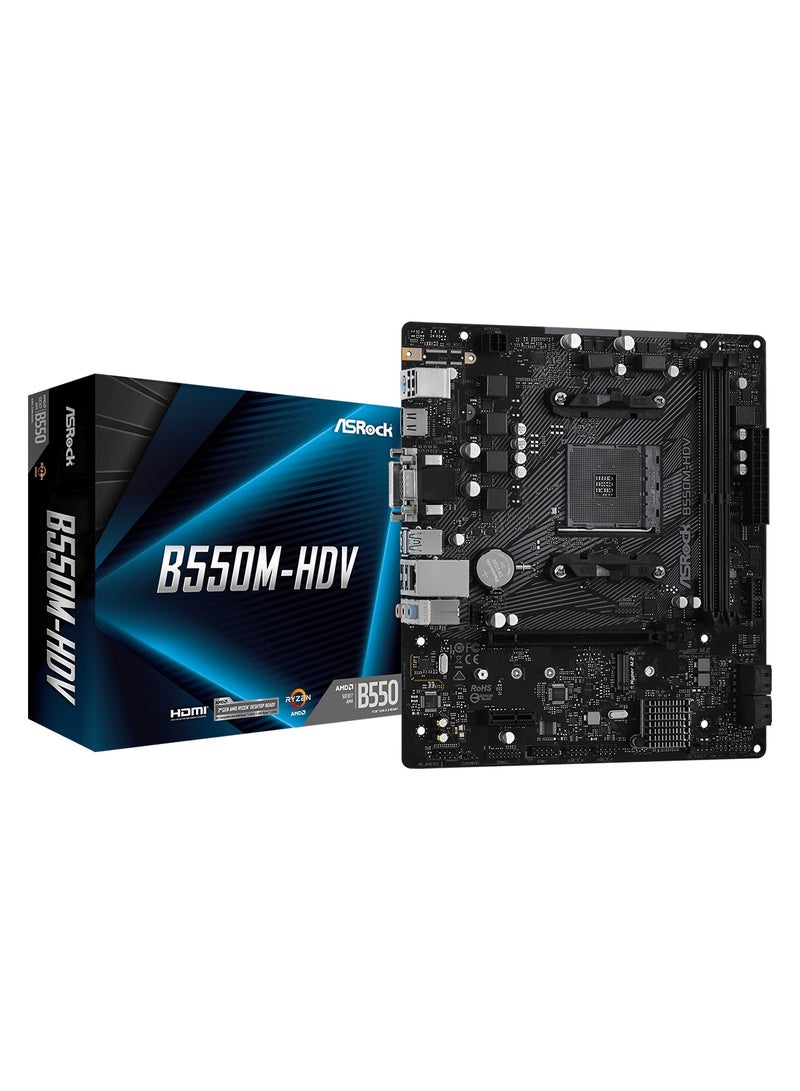 ASRock B550M-HDV Micro ATX Motherboard for AMD AM4 Socket, DDR4 4733+ O.C. - Image 1