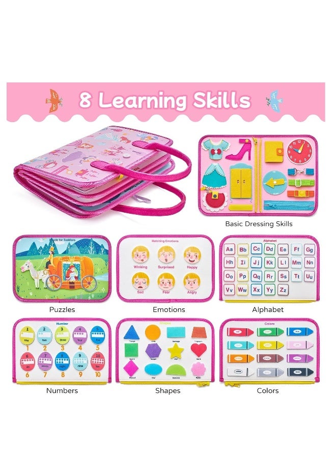 Toddler Busy Board, Travel Toys, Quiet Book, Montessori Activities for 1-4 Year Olds, Educational Gifts for 3-4 Year Old Boys and Girls, Enhance Fine Motor Skills and Learning Fun.  - Image 5