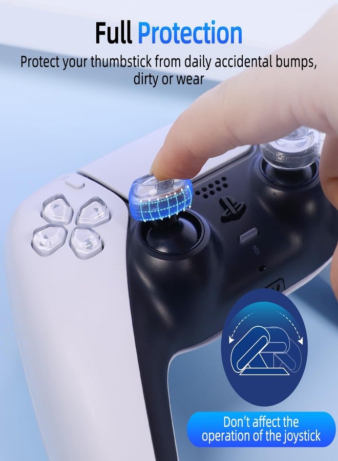 IINE Thumb Grip Caps Compatible with PS5/XBOX/Switch Pro Controller, 2pcs Transparent Thumbstick Grip Cover, Non-Slip Silicone Joystick Cap Analog Stick Covers - Image 3