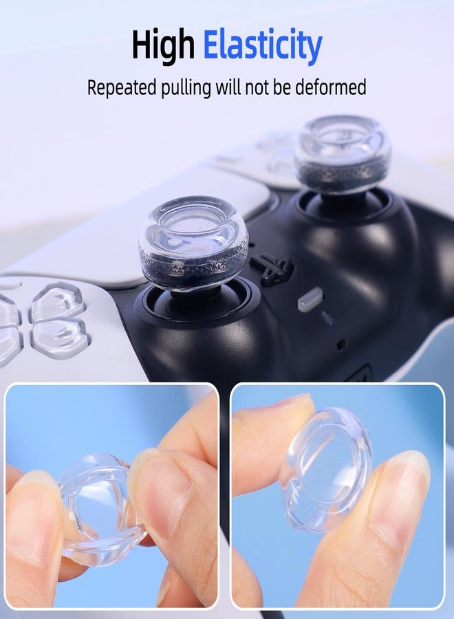 IINE Thumb Grip Caps Compatible with PS5/XBOX/Switch Pro Controller, 2pcs Transparent Thumbstick Grip Cover, Non-Slip Silicone Joystick Cap Analog Stick Covers - Image 5