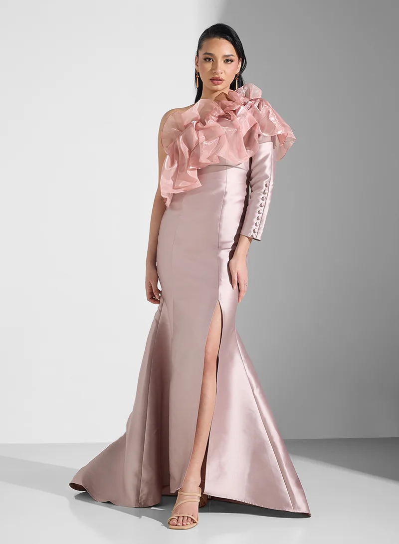 نمشي x Ruffled Sleeve Gown Dress