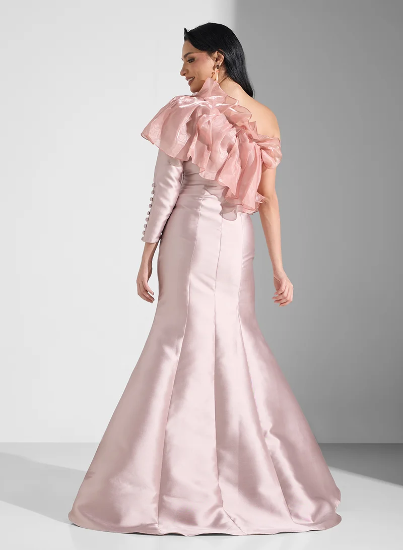 نمشي x Ruffled Sleeve Gown Dress
