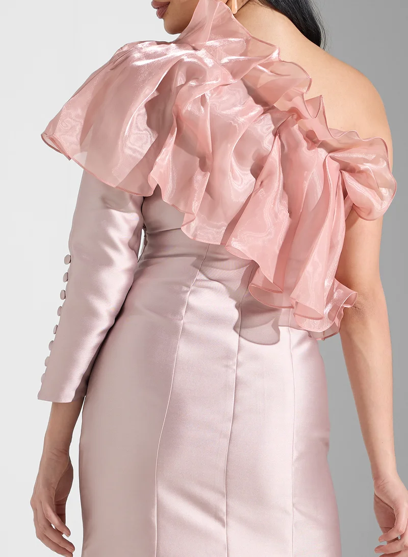نمشي x Ruffled Sleeve Gown Dress