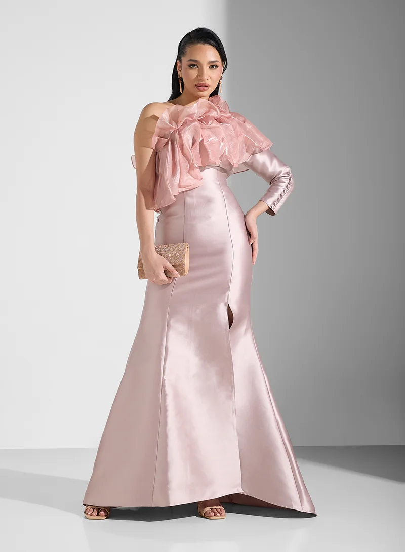نمشي x Ruffled Sleeve Gown Dress