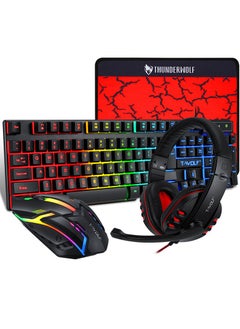 T-WOLF Keyboard Mouse Headphone Set Four Piece Game Set  - Image 1