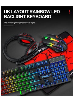T-WOLF Keyboard Mouse Headphone Set Four Piece Game Set  - Image 2