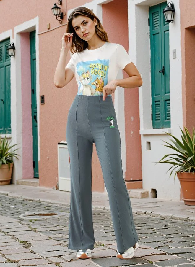 SP Characters Snoopy Dog Print Flared Leggings