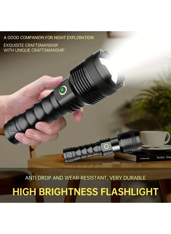 GDSIZHE 5 In 1 High Lumen Zoom Flashlight USB Fast Charge Long Range Outdoor Light - Image 3