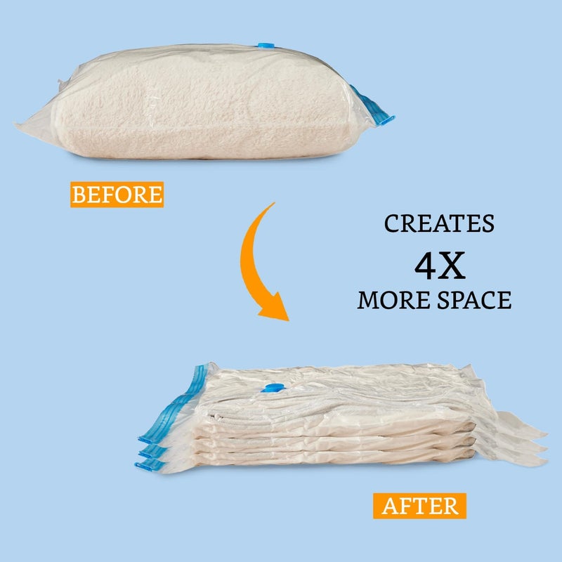 Fruhrer Vacuum BagsClothes Storage BagVacuum Bags For ClothesCloth Storage BagVacuum Bags For Clothes With PumpPacking Bags For ClothesVacuum Storage BagsCloth Bags pack of 5 - Image 4