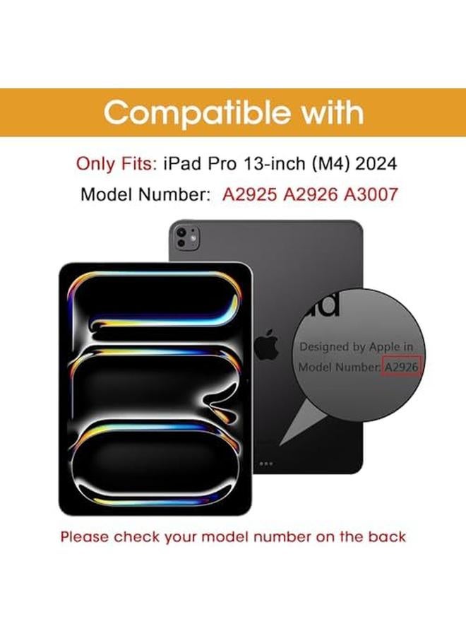Procases For Ipad Pro 13 Inch Case 2024 M4 7Th Gen Ipad M4 13 Case Smart Folio Ipad Pro 13 Case Slim Stand Hard Shell Back 13 Inch 2024 Ipad Pro Case For A2925 A2926 A3007 Black - Image 2