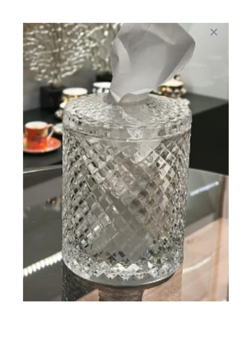 علبة مناديل زجاج كريستالي - Image 1