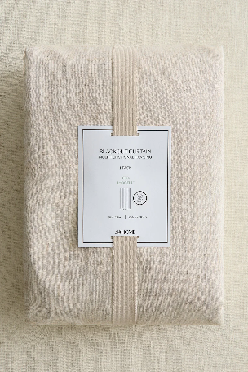 H&M 1-pack wide blackout lyocell-blend curtain