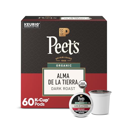 Peet's Coffee Peets Coffee USDA Organic Dark Roast Keurig KCup Pods 100 Arabica Coffee  Alma de la Tierra 60 Count 6 Boxes of 10 Pods - Image 1