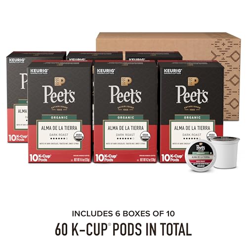 Peet's Coffee Peets Coffee USDA Organic Dark Roast Keurig KCup Pods 100 Arabica Coffee  Alma de la Tierra 60 Count 6 Boxes of 10 Pods - Image 5