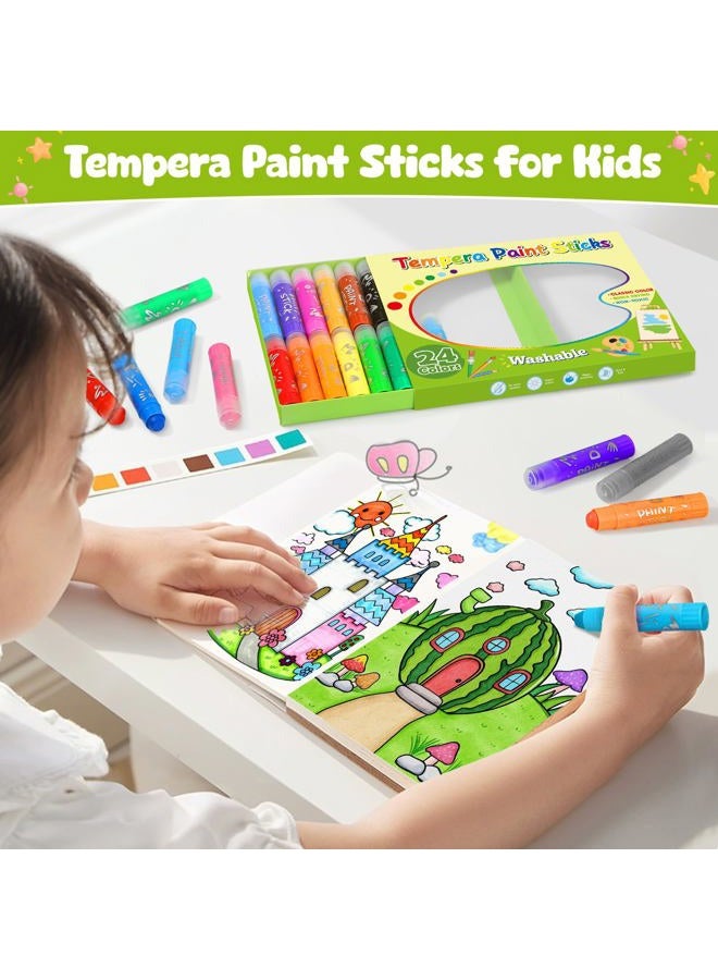 Duchong Tempera Paint Sticks for Kids, Washable, 24 Colors, 6G - Image 4
