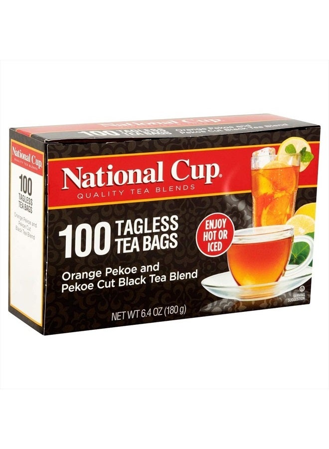 National Cup شاي أسود مزيج بيكو وبيكو مقطع بدون علامة، أكياس شاي، 100 قطعة، عبوة من 3 - Image 5