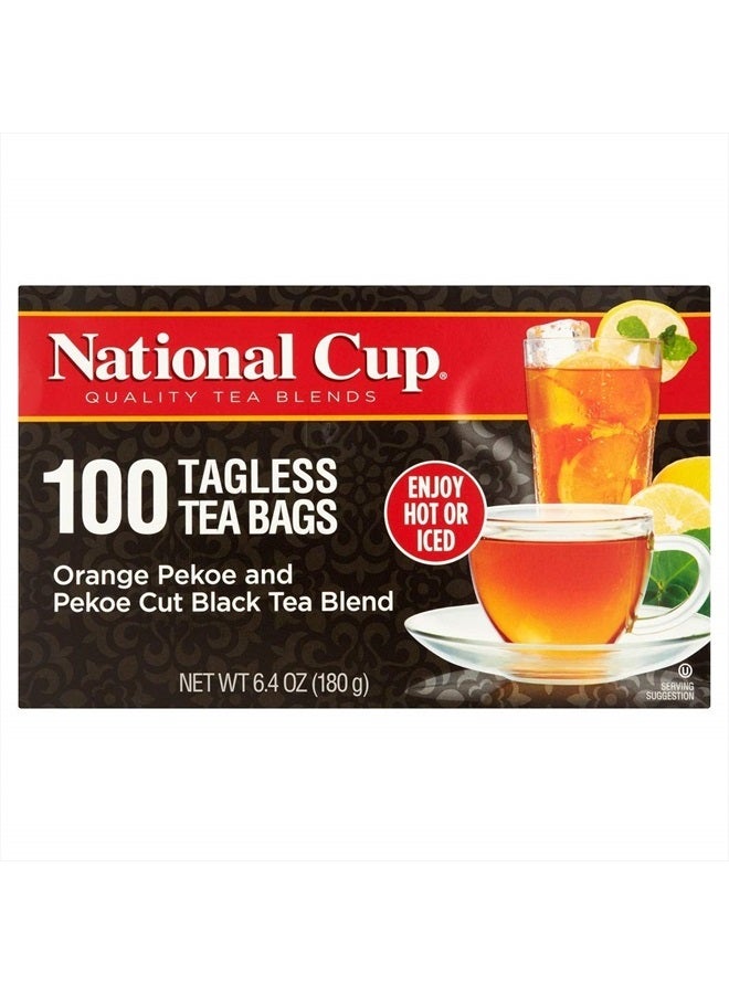 National Cup شاي أسود مزيج بيكو وبيكو مقطع بدون علامة، أكياس شاي، 100 قطعة، عبوة من 3 - Image 2