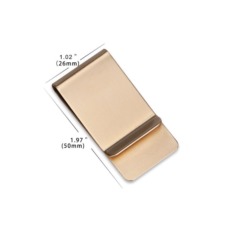 WAFJAMF حامل نقود ضيق للرجال من وافيجامف من الفولاذ المقاوم للصدأ 2 قطعة ذهبية - Image 2