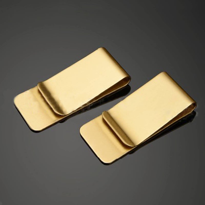 WAFJAMF حامل نقود ضيق للرجال من وافيجامف من الفولاذ المقاوم للصدأ 2 قطعة ذهبية - Image 3