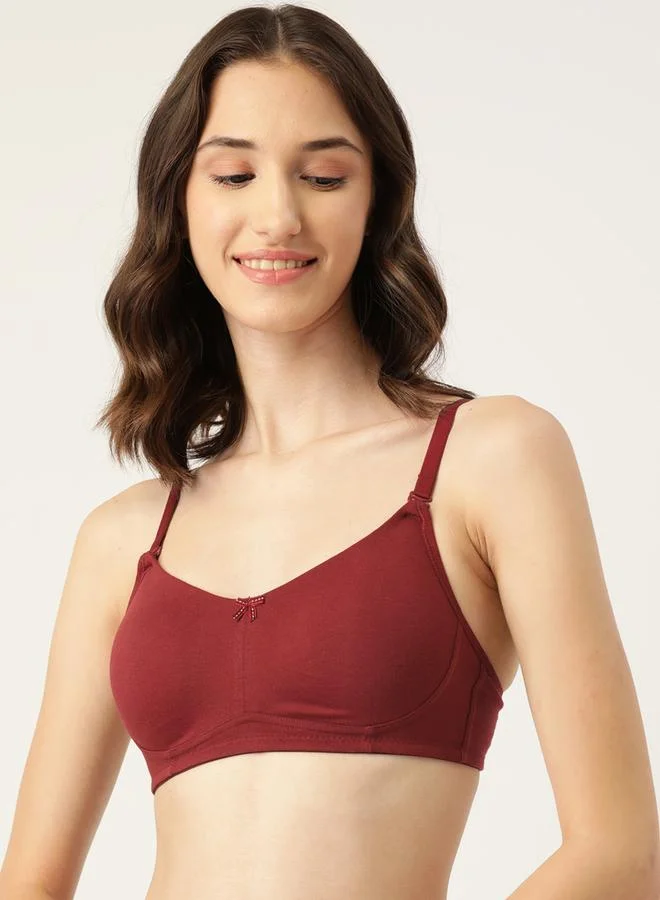 Leading Lady Pack of 2 - Solid Non Wired Cotton T-Shirt Bra by Styli