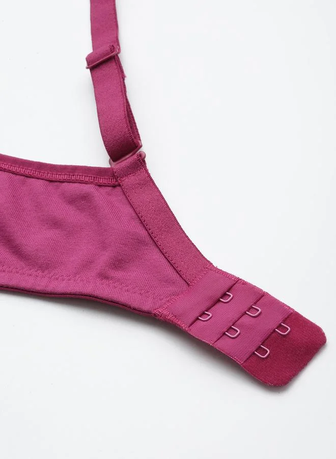 Leading Lady Pack of 2 - Solid Non Wired Cotton T-Shirt Bra by Styli