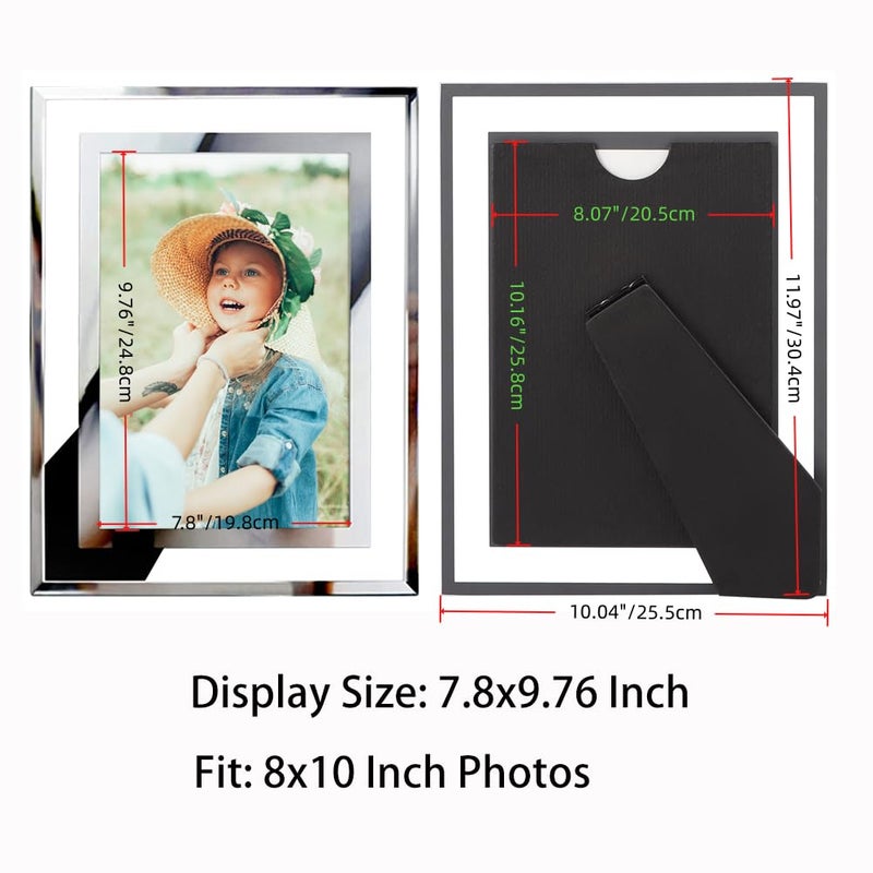 PETAFLOP 8x10 Picture Frame Glass Frames for 8 by 10 Pictures, Tabletop Display Vertically or Horizontally - Image 3