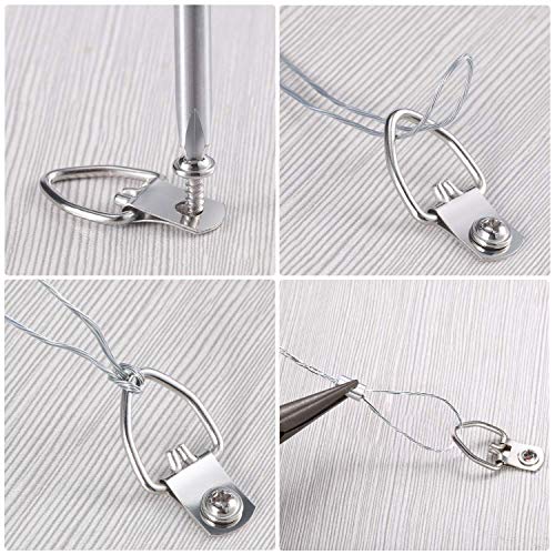 Listenman Picture Hanging Kit, Listenman D Ring Picture Hangers with Screws, Picture Hanging Wire(100 Feet) and Aluminum Sleeves, Supports up to 30 lb, Included Screwdriver - Image 4