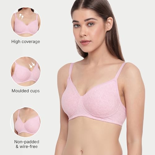 Enamor A042 Side Support Shaper Stretch Cotton Everyday Bra - Non-Padded, Wire-Free & High Coverage - Image 3