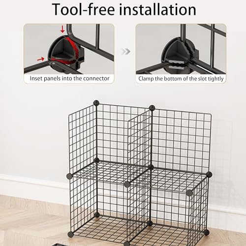 AUXBC 40PCS Cube Connectors Plastic Storage Wire Cube Connectors ABS Connectors Organizer for Modular Closet Storage Organizer, Wire Shelving, Wardrobe, Shoe Rack Clips, Pet Carrier, Black - Image 4