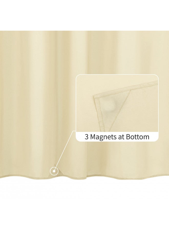 ALYVIA SPRING Extra Long Fabric Shower Curtain Liner Waterproof - 72" x 84", Soft & Lightweight XL Shower Curtain with 3 Magnets, Machine Washable - 72x84, Cream - Image 1
