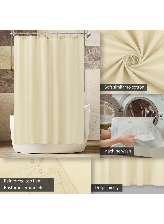 ALYVIA SPRING Extra Long Fabric Shower Curtain Liner Waterproof - 72" x 84", Soft & Lightweight XL Shower Curtain with 3 Magnets, Machine Washable - 72x84, Cream - Image 2