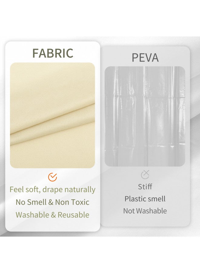 ALYVIA SPRING Extra Long Fabric Shower Curtain Liner Waterproof - 72" x 84", Soft & Lightweight XL Shower Curtain with 3 Magnets, Machine Washable - 72x84, Cream - Image 3