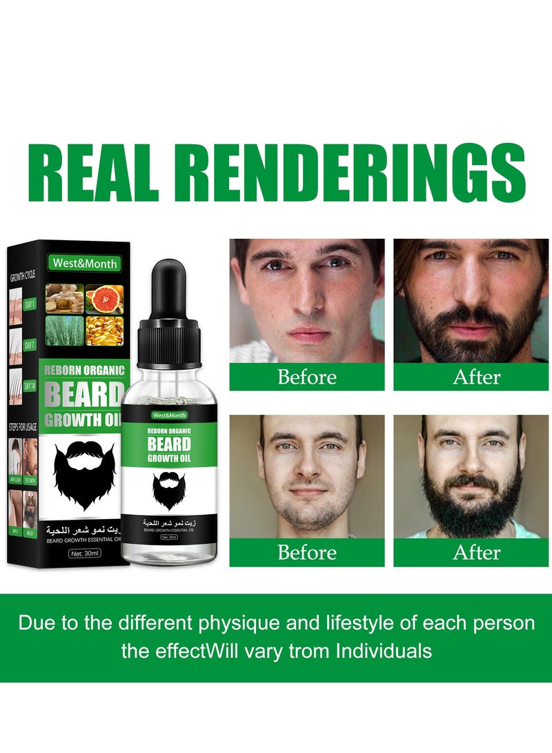 Generic Beard Growth Oil, For Beard More Full And Thick, Beard Growth Serum Of Plant Extraction, Pure Natural Promote Beard And Hair Growth 30ml  - Image 4